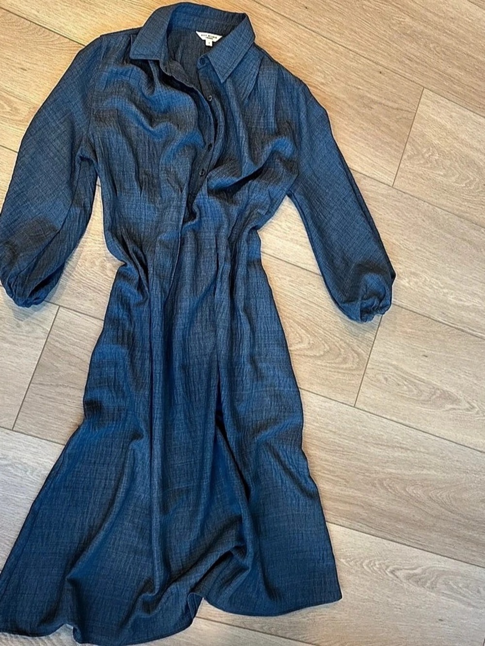 Max Studio Blue Midi Shirt Dress Size Small Like New
